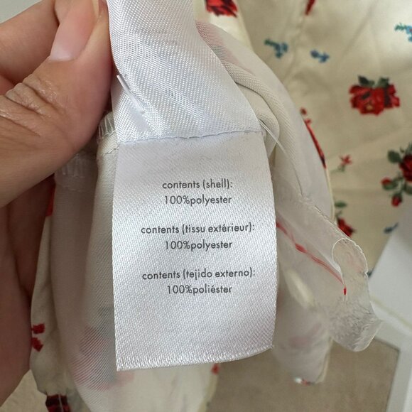 Flowery, satiny white dress - Picture 4 of 4